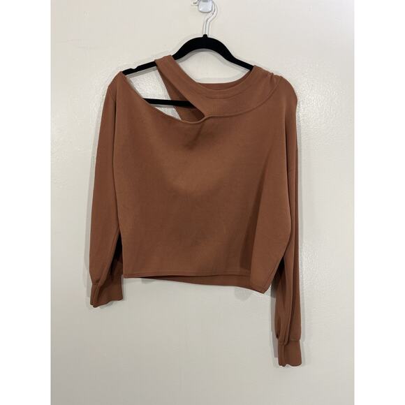 Y2K Minimalist Cutout Ribbed Crop Top XL Ballet Scandi Capsule Quiet Luxury Boho - Picture 1 of 16